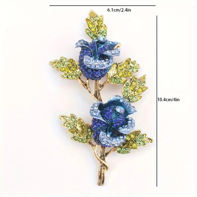 women exaggerated rose flower brooch luxury party wedding jewelry pins gift