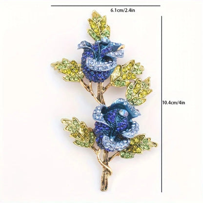 women exaggerated rose flower brooch luxury party wedding jewelry pins gift