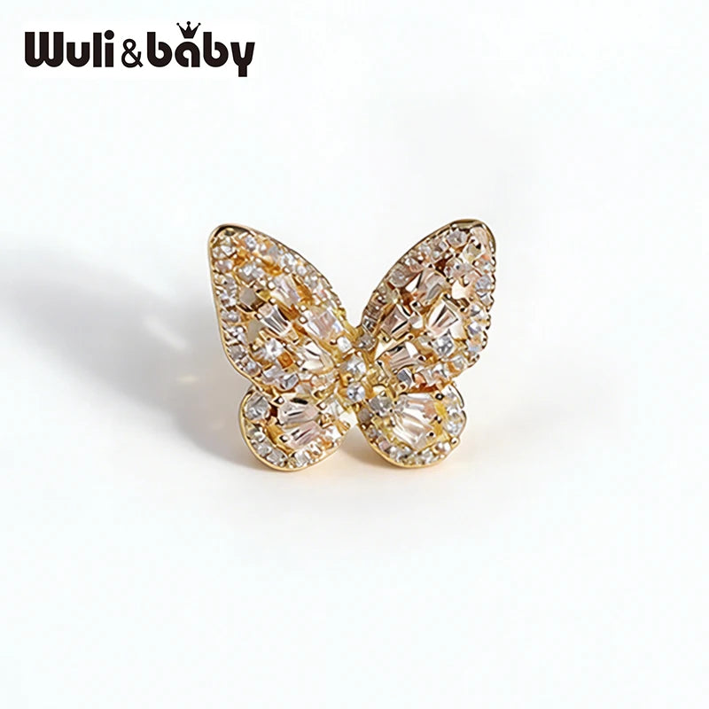 Wuli&baby Lovely Collar Pins For Women Lady's Shirt 4-design Butterfly Water-drop Flower Heart Brooch Pin Fashion Jewelry Gifts