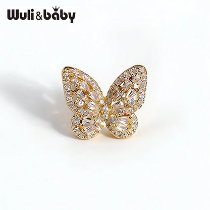 Wuli&baby Lovely Collar Pins For Women Lady's Shirt 4-design Butterfly Water-drop Flower Heart Brooch Pin Fashion Jewelry Gifts
