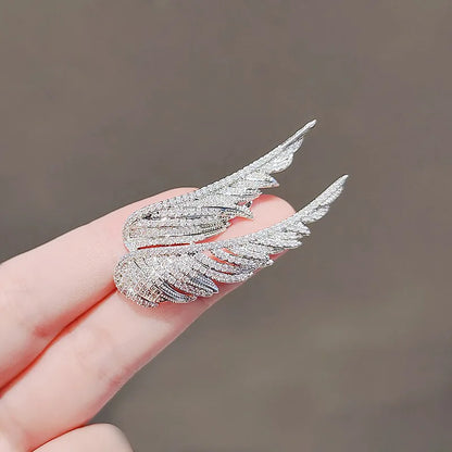 Women Girls Feather Rhinestone Brooches Jewelry Clothing Suit Pins Accessories