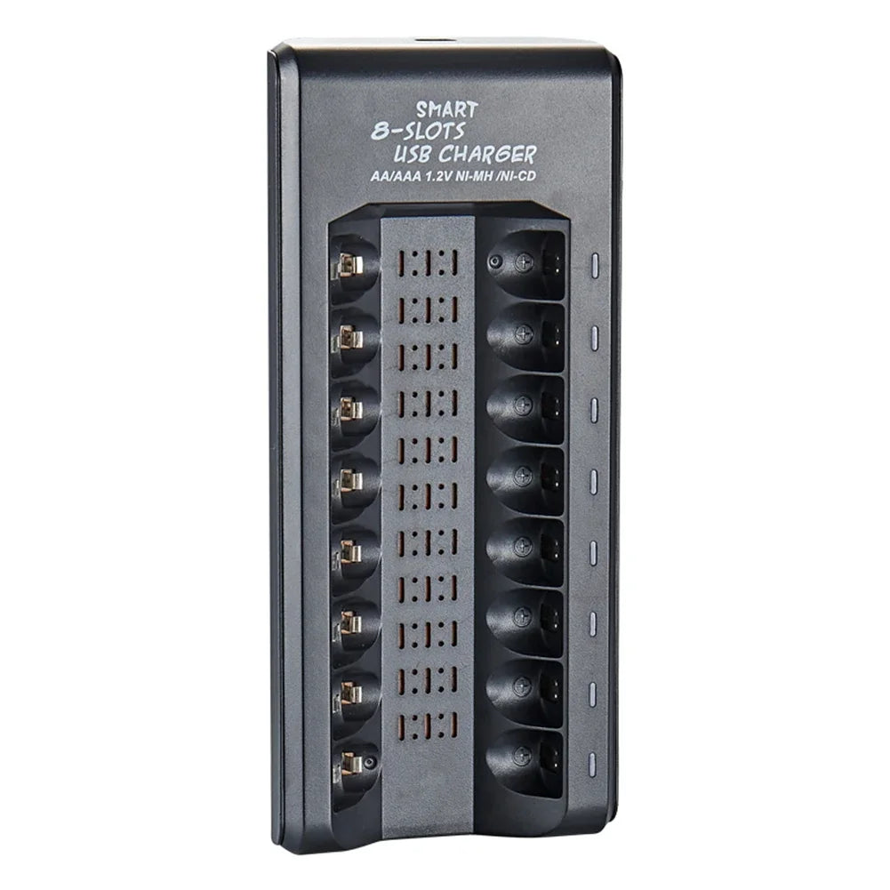 USB Output 8 Slots Fast Charging Short Circuit Protection for 1.2V NiMH AAA/AA Batteries Charger Rechargeable Battery Charger