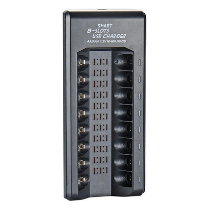 USB Output 8 Slots Fast Charging Short Circuit Protection for 1.2V NiMH AAA/AA Batteries Charger Rechargeable Battery Charger