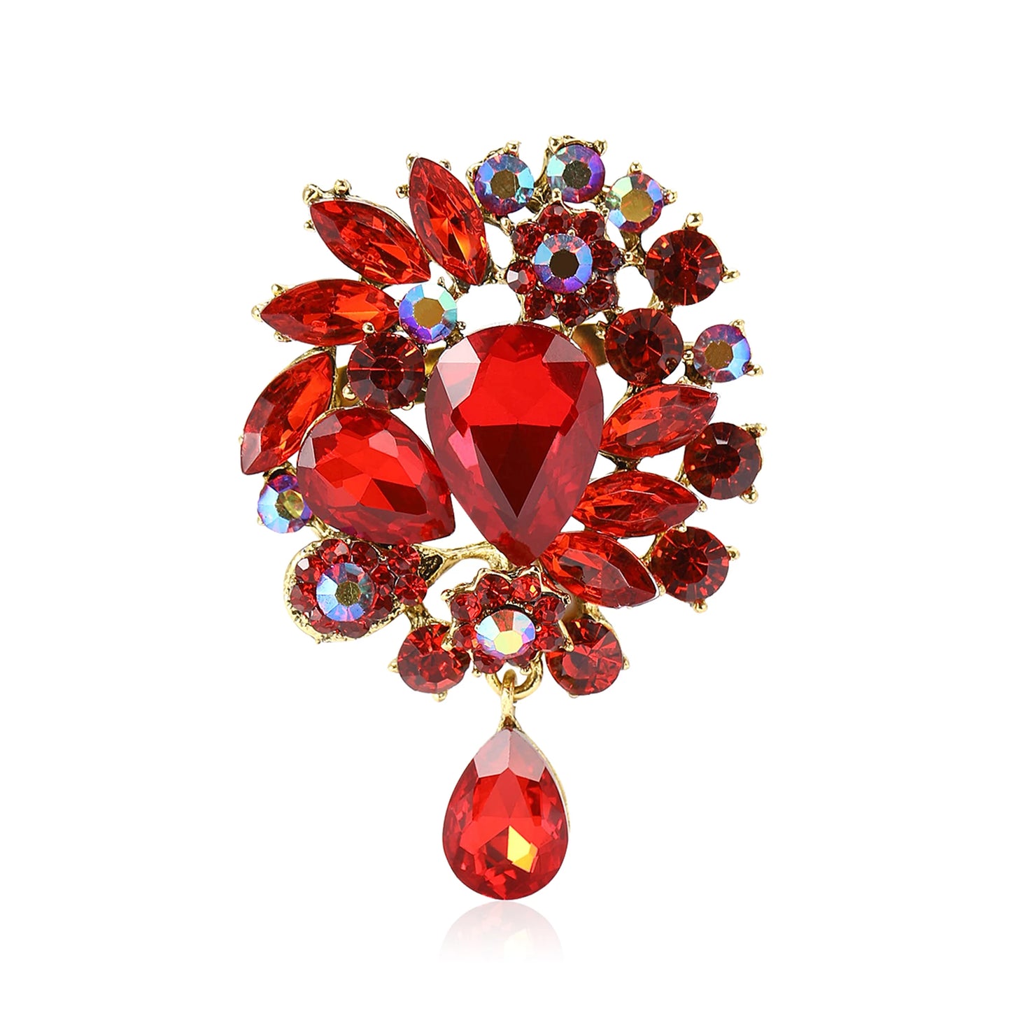 Beaut&Berry Vintage Crystal Glass Brooches for Women Unisex Rhinestone Pins Friends Party Gifts Banquet Jewellery Accessories