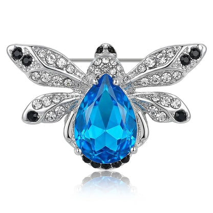 Beaut&Berry Luxury Crystal Bee Brooches for Women Unisex Insect Pins Casual Party Jewelry Accessories Gifts Decoration