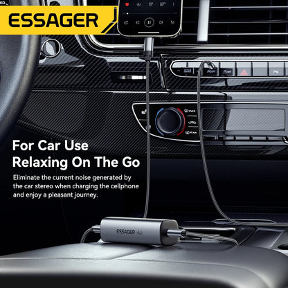 Essager 3.5mm Aux Cable Audio Noise Filter Ground Loop Noise Isolator Eliminate Cancelling for Home Stereo Car Audio System