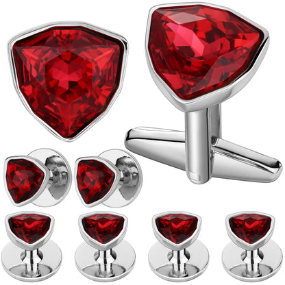 HAWSON Mens Cufflinks and Tuxedo Studs Set,luxury crystal cufflinks for Birthday Wedding Anniversary Jewelry or Accessories