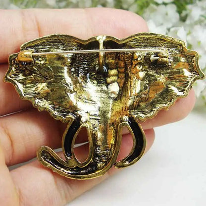 Pink Pretty Elephant Animal Woman's Pendant Brooch Pin Gift Rhinestone Crystal