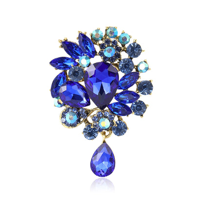 Beaut&Berry Vintage Crystal Glass Brooches for Women Unisex Rhinestone Pins Friends Party Gifts Banquet Jewellery Accessories