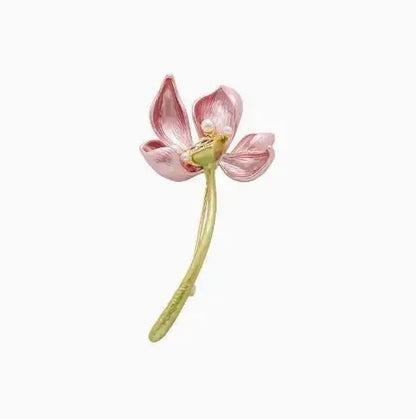 Resin Tulip Brooch for Women Unisex Rhinestone Flower Pin Pearl Plant Lapel Pin Banquet Party Backpack Gifts Jewelry Accessories