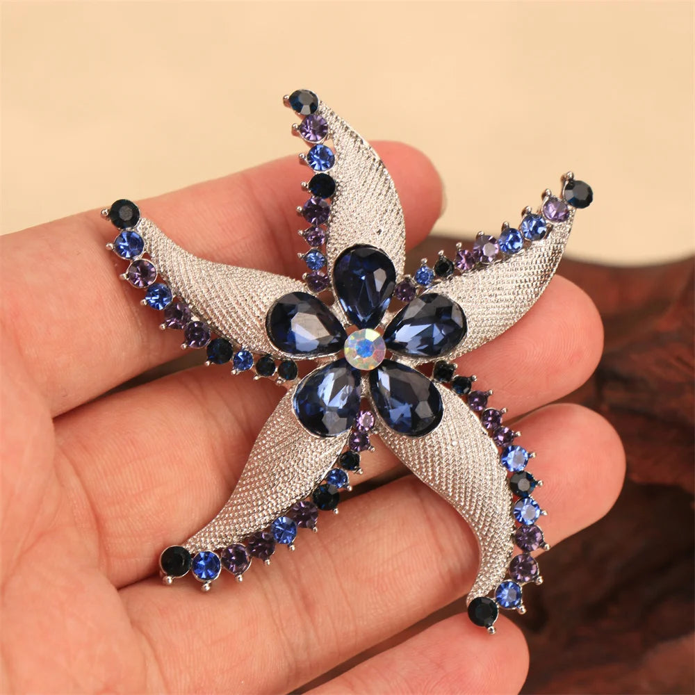 Baroque Luxury Beautiful Starfish Design Brooch for Men and Women, Jewelry Accessories, Wedding Holiday Party Gift