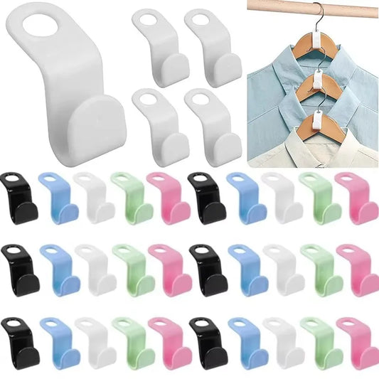 10pcs Mini Clothes Hanger Connector Hooks Plastic Cascading Organizer Rack Space Saving for Closet