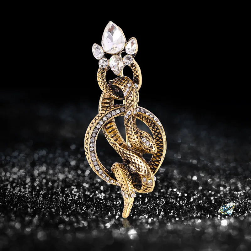 SKEDS Women Men Fashion Exquisite Colorful Rhinestone Snake Brooch Pin Elegant Lady Crystal Shining Animal Badges Corsages