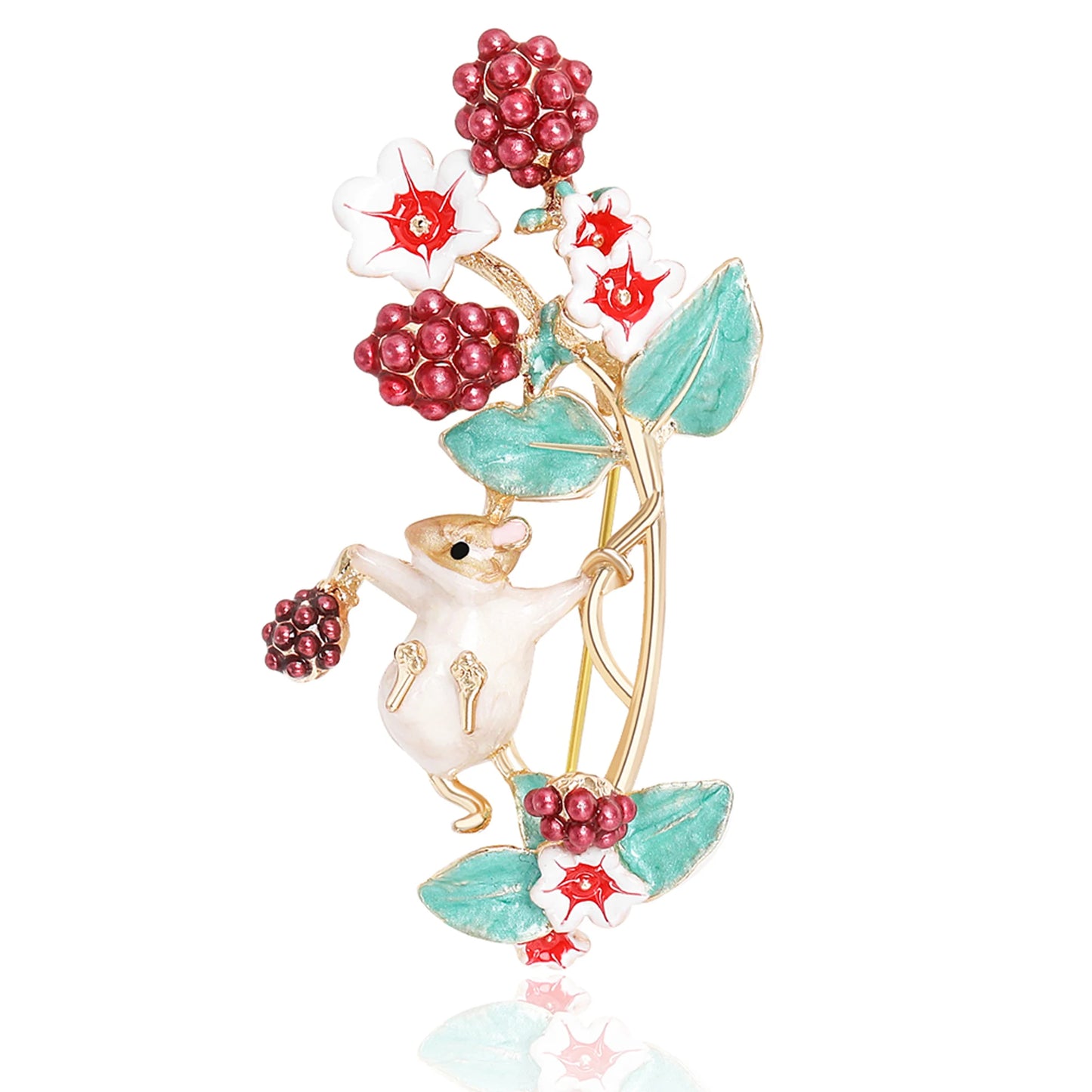 Beaut&Berry Cute Squirrel Brooches for Women Unisex Animal Pins Casual Party Accessories New Gifts Friends Decoration
