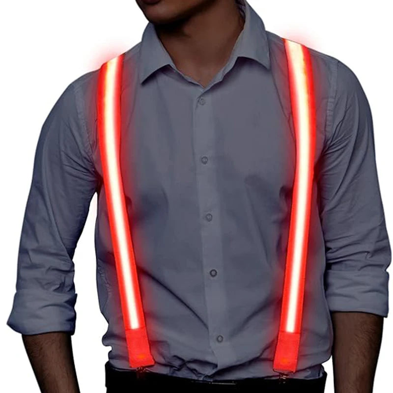 glowing Men's LED suspenders and luminous Bow Tie Adjustable Elastic Flashing Led Clothing for nightclub Party supplies