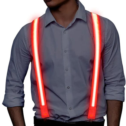 glowing Men's LED suspenders and luminous Bow Tie Adjustable Elastic Flashing Led Clothing for nightclub Party supplies