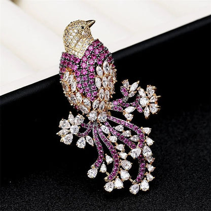 Creative Bird Brooch Leisure Brooch Lady Luxury Jewelry Gold-plated  Animal Brooch Coat Scarf Brooch
