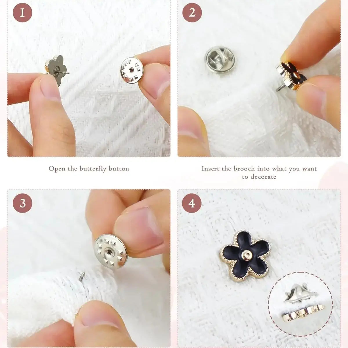 Classic Mixed Pearl Flower Brooch Set for Clothing Decoration Silk Scarf Brooch Women's Blouse Mini Size Safe Metal Pins