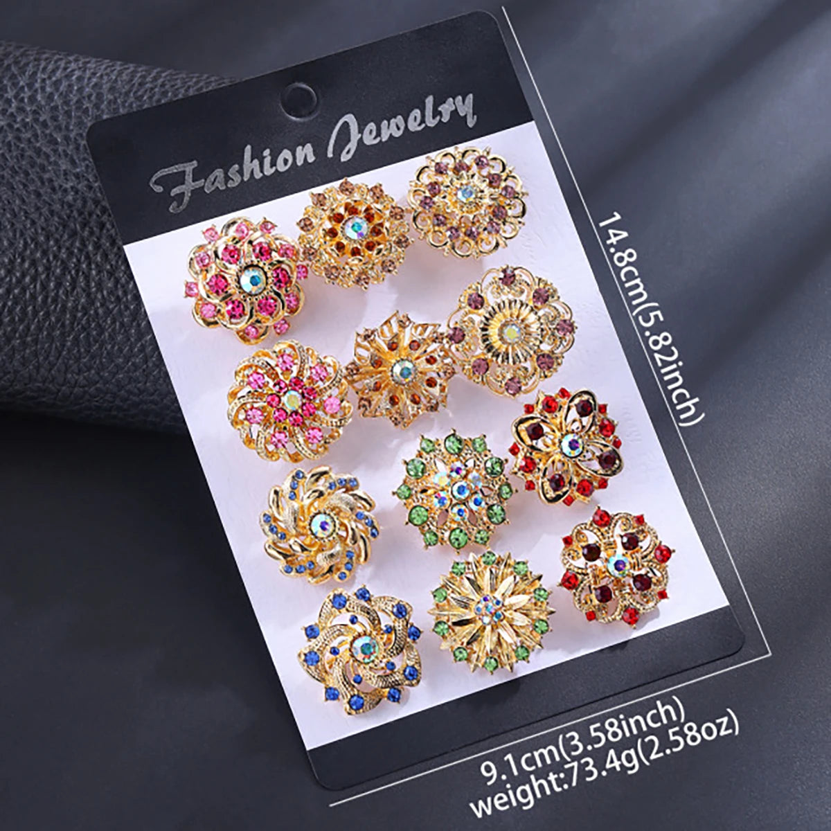 12Pcs/Set Fashion Simple Pearl Flower Brooches Alloy Rhinestone Muslim Bouquet Pin for Women Bridal Shower Party Dress Clothes