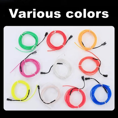 4 Control Modes 5M 4M Multicolor Led Light String Flexible Neon Light Wire Dance Party Atmosphere Decor USB Battery Box Driver