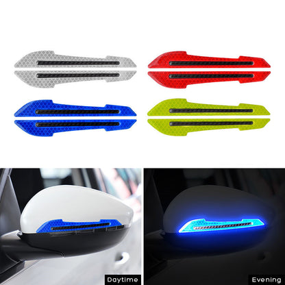 2pcs/set Car Rearview Mirror Reflective Sticker Safety Warning Reflective Sticker Car Rearview Mirror Decorative Strip