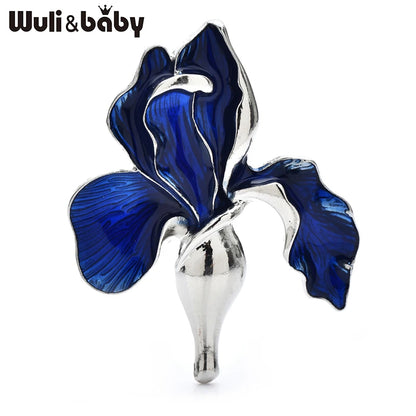 Wuli&baby Elegant Enamel Orchid Flower Brooches For Women Unisex 3-color Beautiful Plants Office Party Clothes Brooch Pins Gifts