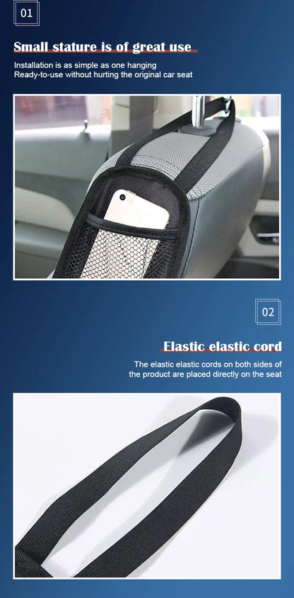 Multifunctional Zipper Storage Bag Car Side Storage Bag with Mesh Pocket for Things Holder Suitable for Cars