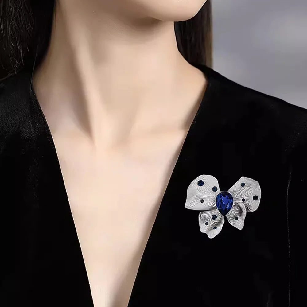 Ajojewel Crystal Rhinetone Bowknot Brooches Pin New Design Costume Jewelry Accessories Gifts