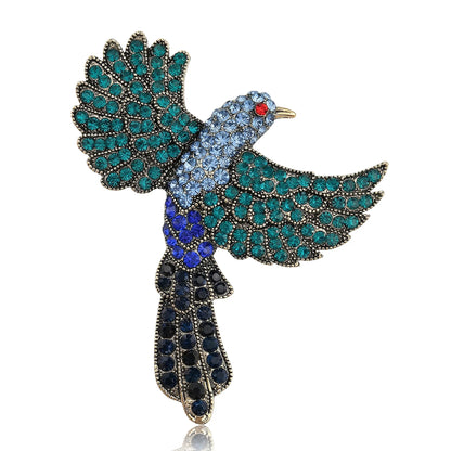 Beaut&Berry Classic Rhinestone Bird Brooches for Women Unisex Animal Pins Casual Party Jewelry Accessories Gifts Decoration