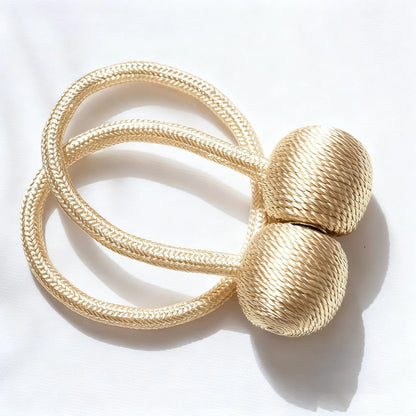2pcs Magnetic Curtain Tiebacks, Ball Shape Rope Buckle, No Drilling Creative Curtain Straps, Multiple Colors Available