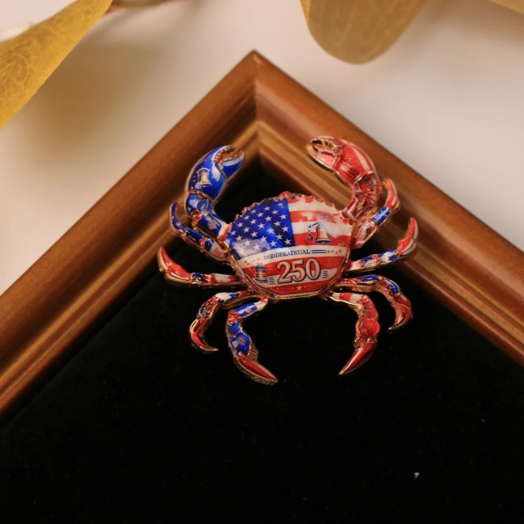 Baroque-style Luxury Enamel Alloy Crab-Design Brooch for Men and Women, Jewelry and Fashion Accessories