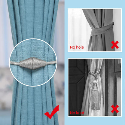 2pcs European style conical shaped strong magnetic curtain tiebacks for thin or heavy curtains, suitable for home, living room