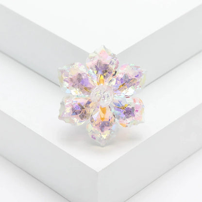 Luxury Sparkling Crystal Flower Brooches for Women Unisex Plant Pins Event Party Backpack Gifts Decoration Clothes Accessories
