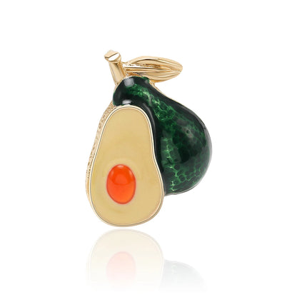 Beaut&Berry Trendy Enamel Avocado Brooches for Women Unisex Fruit Pins Friends Party New Gifts Banquet Jewellery Accessories