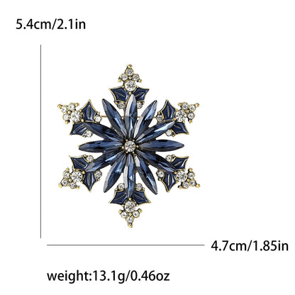 Christmas Rhinestone Snowflake Brooch for Women Unisex Pearl Ice Crystal Pin Event Party Backpack Decoration Clothes Accessories