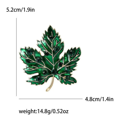 1pc Chic Maple Leaf Brooch with Shiny Rhinestones, Coconut Tree Plant Pin Jewelry Accessories - Great for Personal or Gift Use