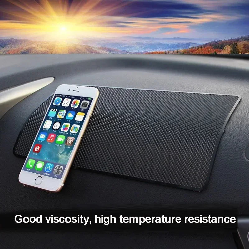 Car Dashboard Sticky Anti Slip PVC Mat Auto Non Slip Sticky Gel Pad For iPhone 15 14 13 12 11 Samsung Phone Sunglasses Holder