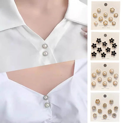 10pcs Collar Needle Buckle Fixed Pin 2025 Trendy Jewelry Gift For Women Brooch Fashion No Punching Magnetic Buckles For Shirts