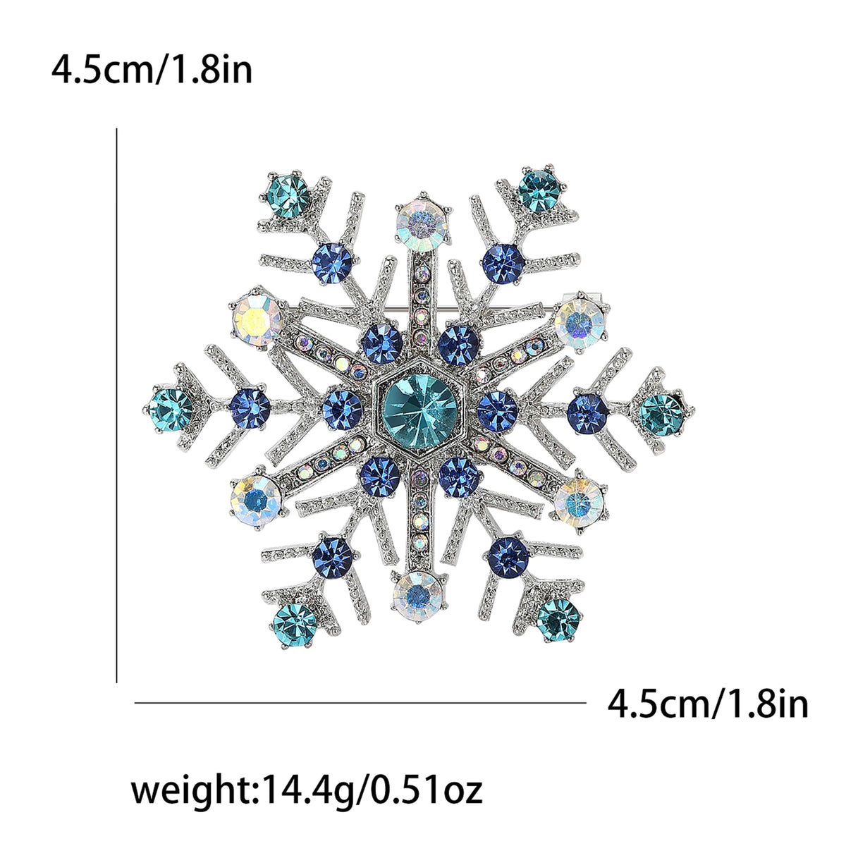 Christmas Rhinestone Snowflake Brooches for Women Unisex Pearl Ice Crystal Pins Office Party Friend Gifts Jewelry Accessories