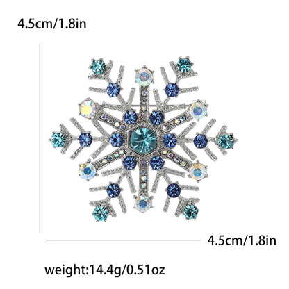 Christmas Rhinestone Snowflake Brooches for Women Unisex Pearl Ice Crystal Pins Office Party Friend Gifts Jewelry Accessories