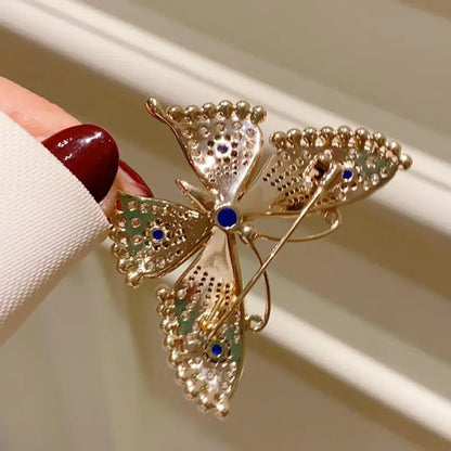 Fashion Luxury Pearl Rhinestone Butterfly Brooches For Women Clothing Coat Accessries Gifts