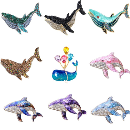 Baroque-style Luxury Whale Animal Design Brooches for Men and Women, Jewelry and Accessories, Wedding, Holiday, and Party Gifts