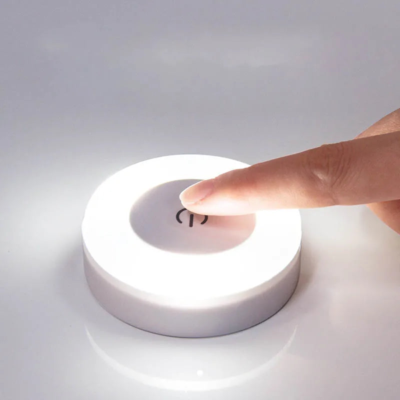 Energy Saving Led Touch Sensor Night Lights USB Rechargeable Magnetic Wall Light Room Aisle Bedroom Round Portable Night Lamp