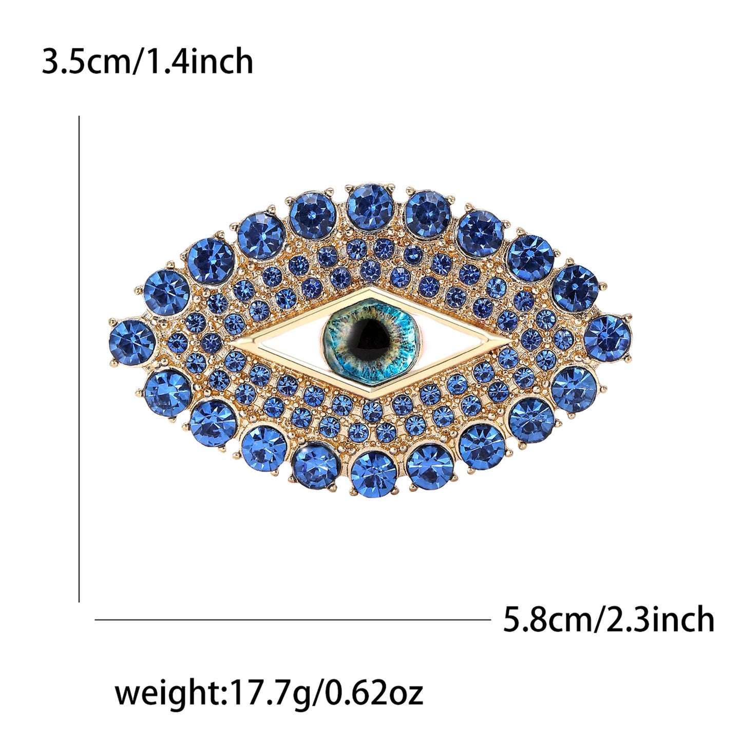 Beaut&Berry Trendy Rhinestone Devil's Eye Brooches for Women Beautiful Pins Friends Party Gifts Banquet Jewellery Accessories