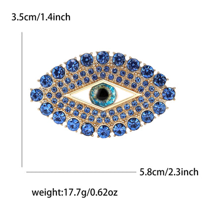 Beaut&Berry Trendy Rhinestone Devil's Eye Brooches for Women Beautiful Pins Friends Party Gifts Banquet Jewellery Accessories