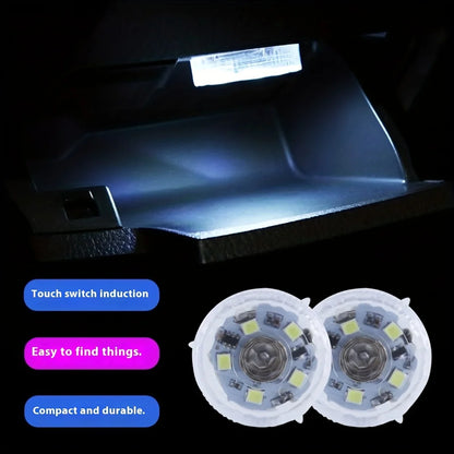2Pcs Motion Sensor LED Indoor Ambient Lights - Touch Activated Battery-Free for Reading & Storage Box Lighting