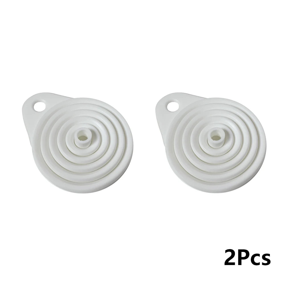 2Pcs Foldable Car Engine Funnel Silicone Liquid Funnel Washer Engine Oil Petrol Change Tools for Motorcycle Car Acesssories
