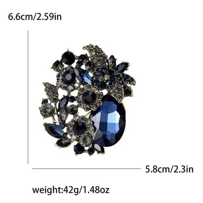 Women Style Stylish Flower Rhinestone Alloy Brooch Jacket Coat Jewelry