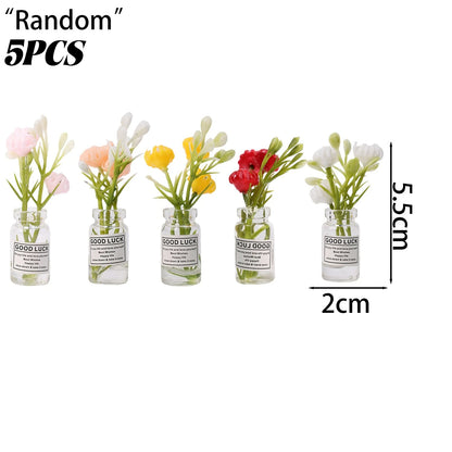 1/30Pcs Cute Mini Fridge Magnet Mini Small Vase frigerator Home 3D Vase Artificial Flower Magnet Kitchen Decoration Accessories