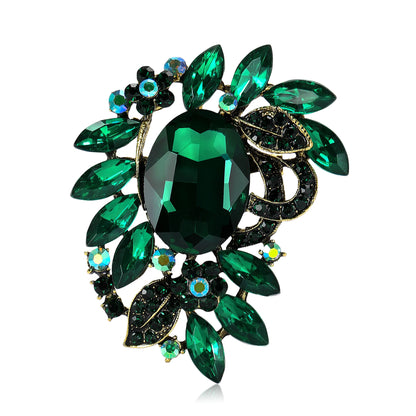 Beaut&Berry Luxury Crystal Glass Brooches for Women Rhinestone Pins Friends Party Gifts Banquet Jewellery Accessories